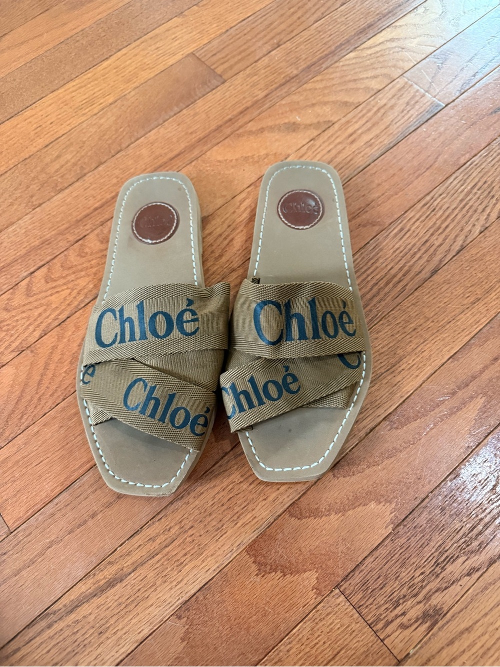 Chloe Woody Logo Mule Slides size 42